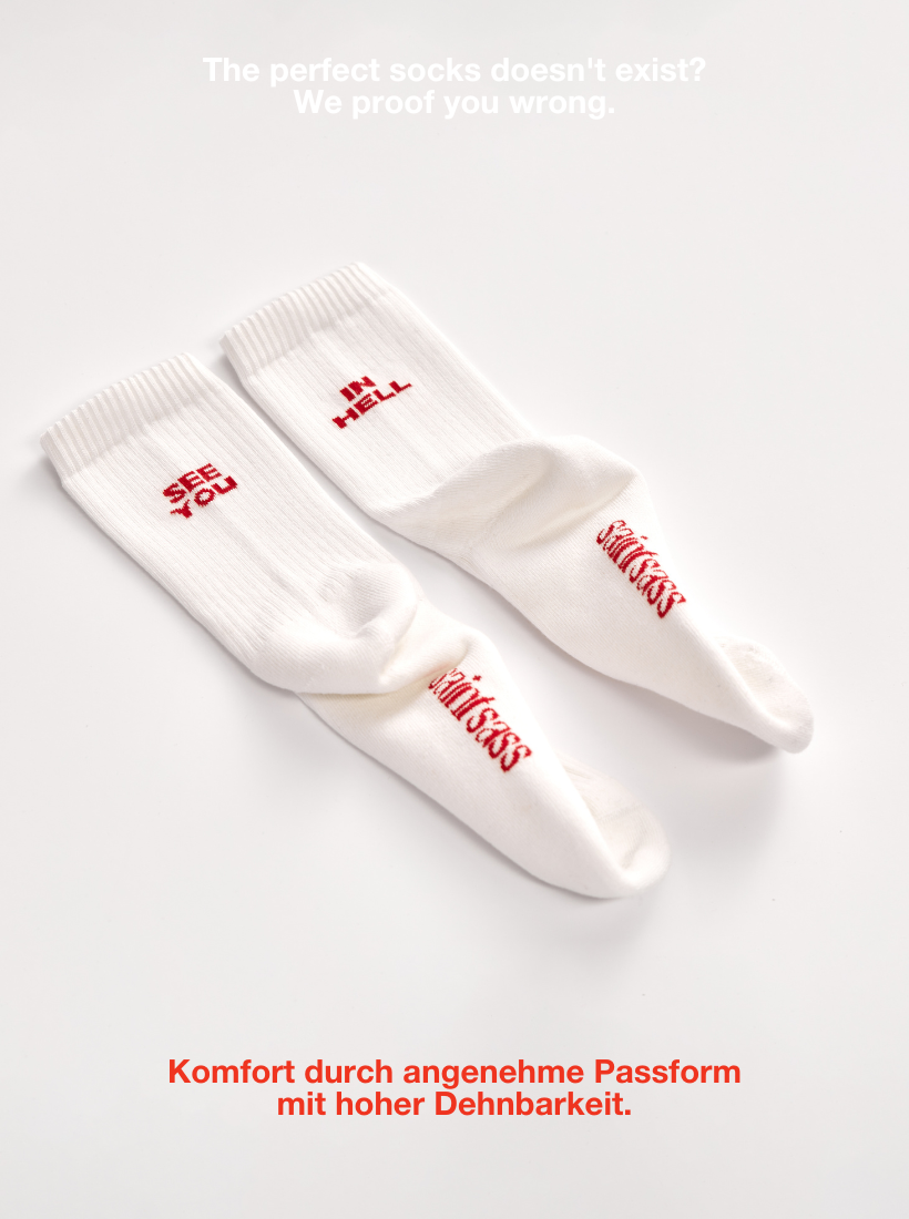 Wir haben die perfekten Statement Socken für dich mit super angenehmer Passform dank hoher Dehnbarkeit.