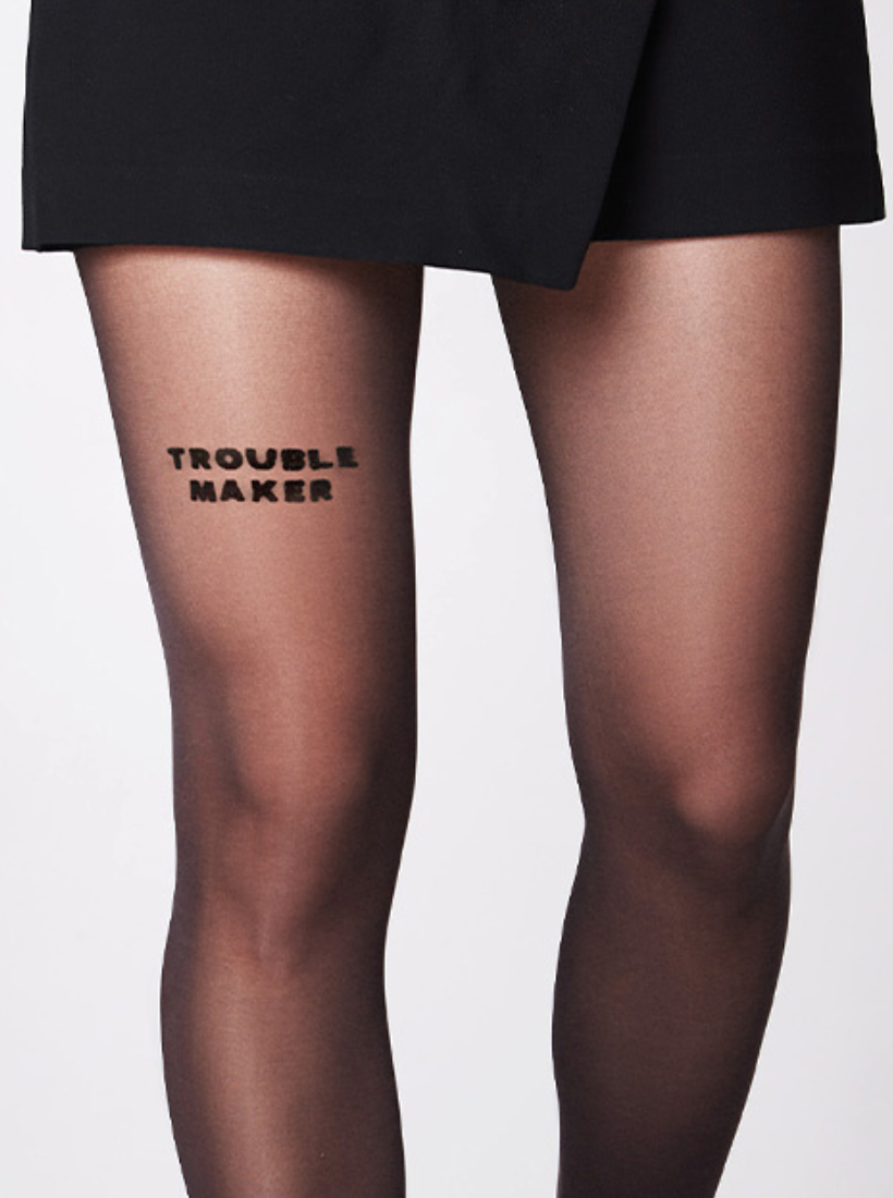 Troublemaker Strumpfhose von saint sass in schwarz.